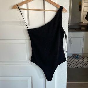 Zara one sleeve black body suit